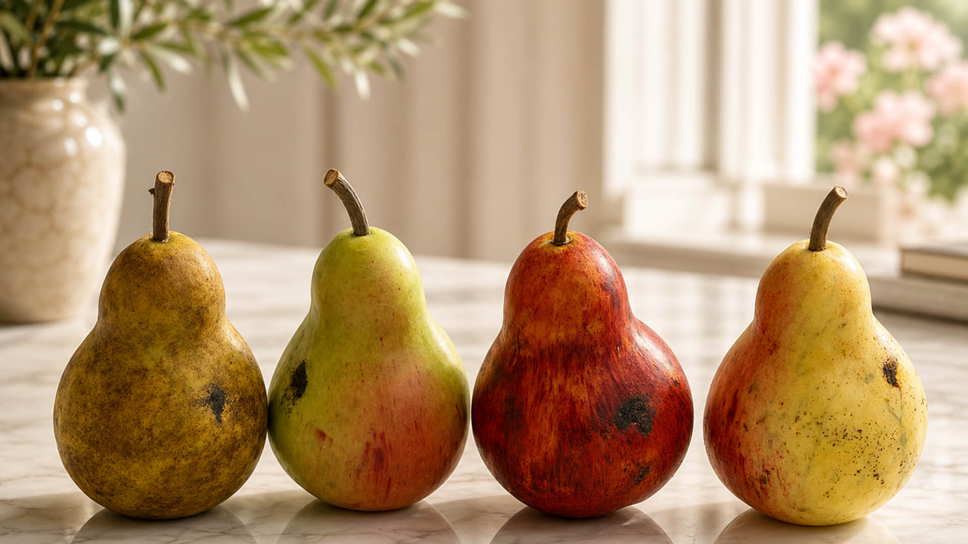 Italian Marble Fruit Antique Pears Image